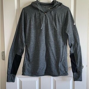 ASICS Women’s Zip Jacket with Hood SZ M. Black accent and thumb holes on…